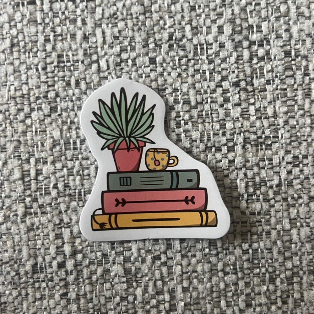 4/$10 Colorful Book Stack Sticker